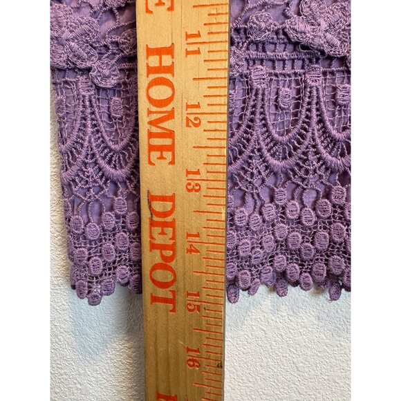 American Eagle Womens Lace Embroidered Mini Skirt Sz 18 Purple NWT Cottage ZipUp - Picture 5 of 7